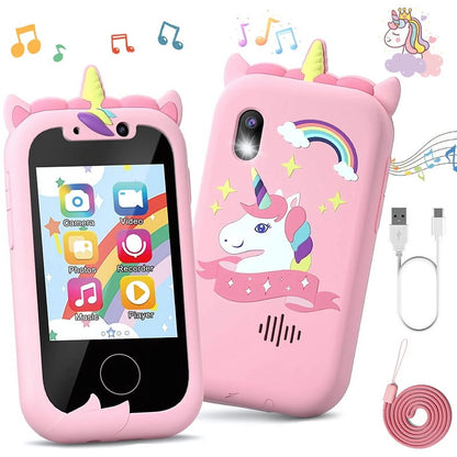 JoyStone Kids Smart Phone, 2.4 Touchscreen Toddler Learning Play Toy Phone with Dual Camera, Game, Music Player, Learning Toy Christmas Birthday Gifts for 3-9 Year Old Girls, Pink