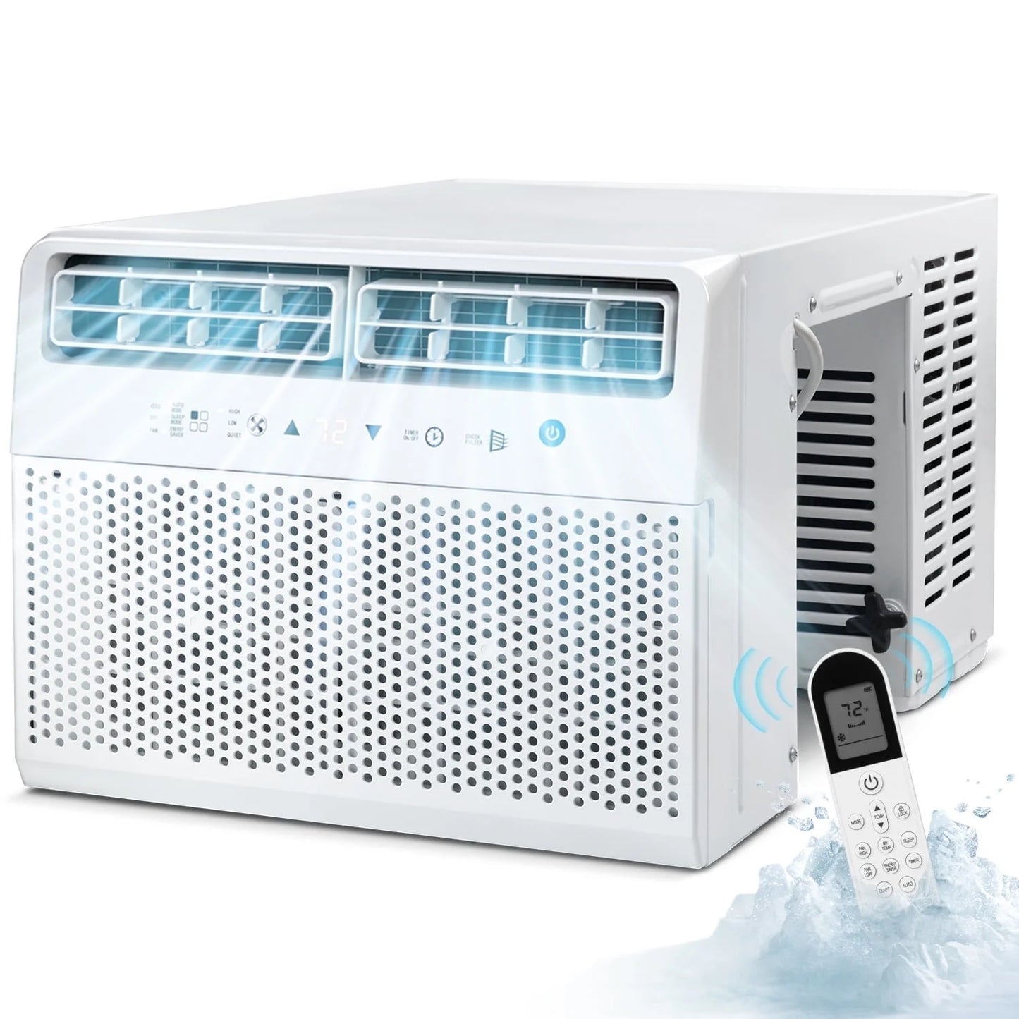 KISSAIR 6300 BTU (10000 BTU ASHRAE) 115V U Shaped Window Air Conditioner with Remote Control, 6 Modes & 3 Fan Modes, 24H Timers