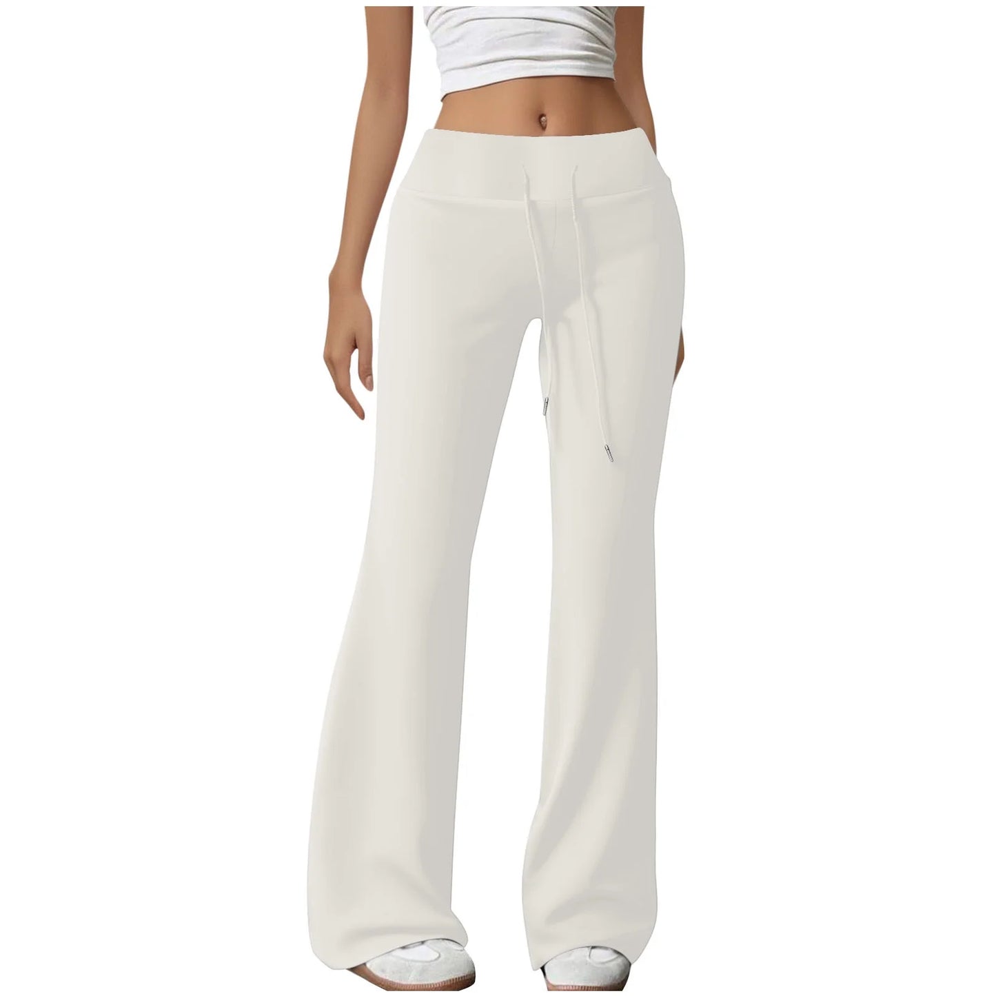 Kaemgyyd Flare Sweatpants for Women Elastic High Waisted Drawstring Bell Bottom Leggings Casual Bootcut Yoga Pants