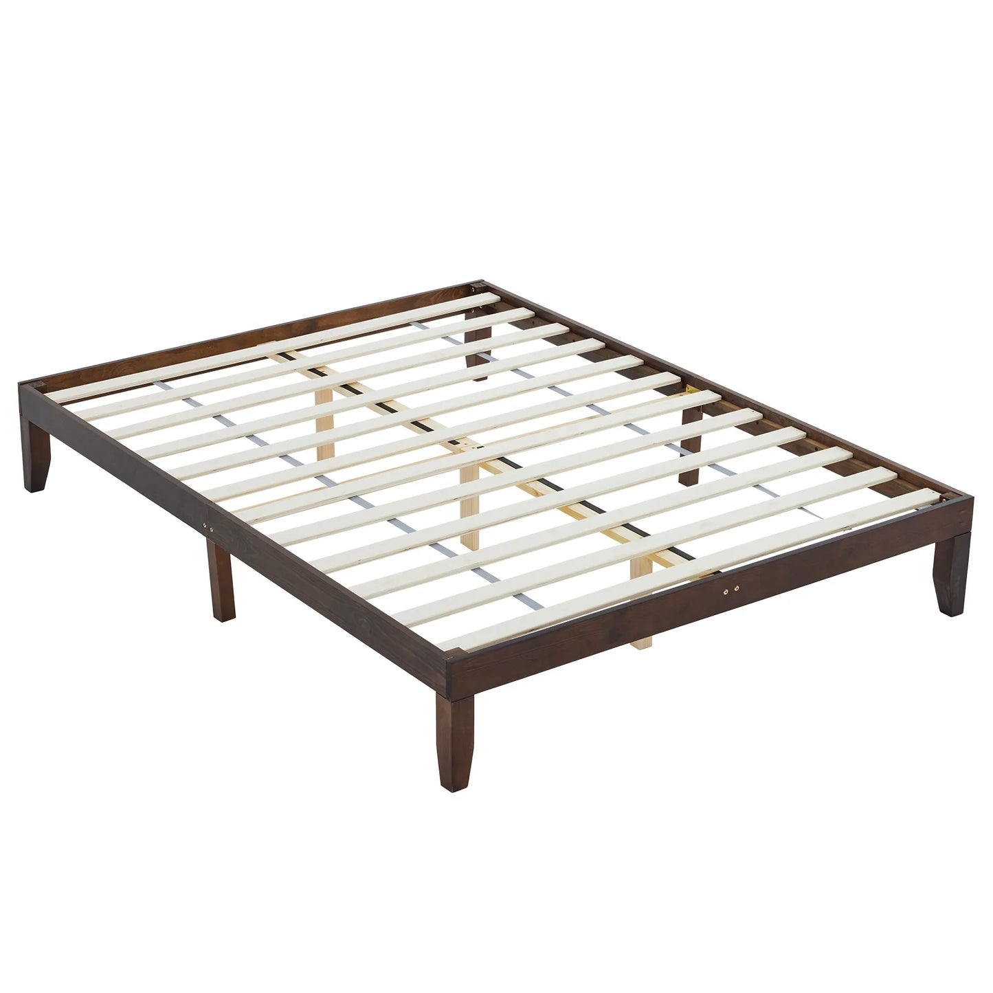 Ktaxon 12" Deluxe Wood Platform Bed Frame, Full Bed Frame, Mattress Foundation, Antique Espresso, Full