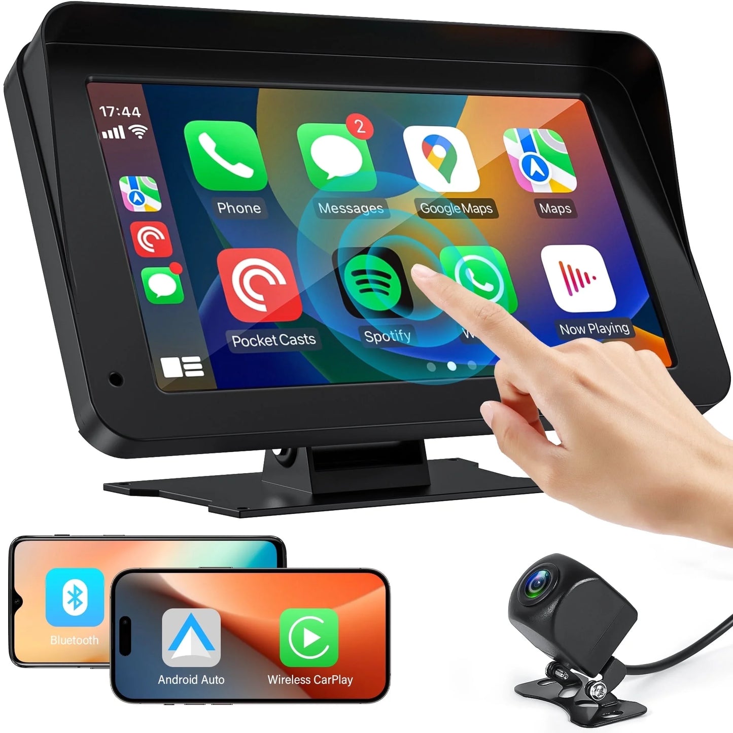 NEXPOW Wireless Carplay Screen, 7 Car Play Screen  Stereo Fit for Android Auto and Apple CarPlay  Multimedia Player, Bluetooth, for Car, Trucks, SUV New