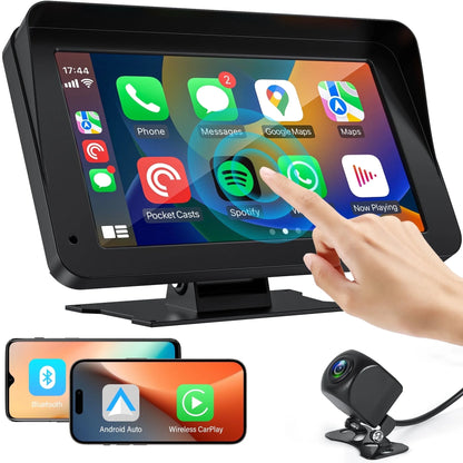 NEXPOW Wireless Carplay Screen, 7 Car Play Screen  Stereo Fit for Android Auto and Apple CarPlay  Multimedia Player, Bluetooth, for Car, Trucks, SUV New