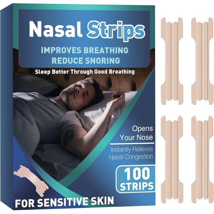 Nasal Strips for Snoring, 100 PCS Effective Nasal Strips for Snoring to Help Stop Snoring and Nasal Congestion Relief, Nasal Strips Enhance and Improve Nasal Breathing