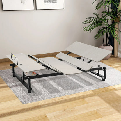Queen Size Electric Ergonomic Adjustable Bed Frame, Adjustable Bed Base Frame with Wireless Remote, Independent Head and Foot Incline, Metal Platform Bed Frame with Quiet Motor