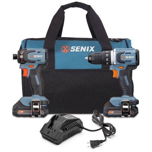 SENIX Tough Lightweight 20V Power Set with Keyless Hex Impact Driver - S2K2B2-01
