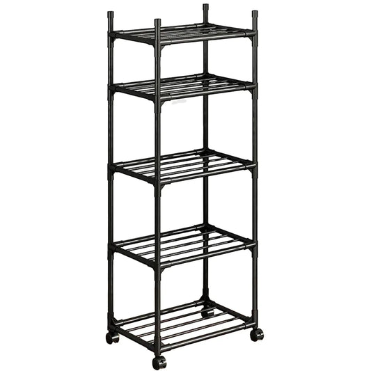 SUSUZI 5 Tier Storage Rack Shelf, Standing Storage Shelving Units for Kitchen Laundry Pantry