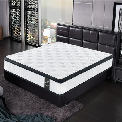 HSUNNS 12" Queen Size Hybrid Memory Foam Mattress with Breathable Fabric Cover, 7-Zoned Cool Memory Foam Mattress for Sleep Support and Pressure Relief, Medium Firm Queen Mattress