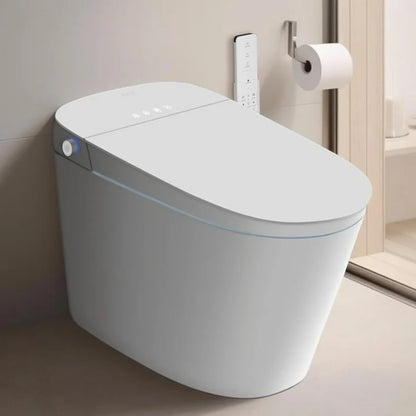 Smart Bidet Toilet Built in Tank,Comfortable Seat Height, Dual Flush Elongated Toilet Bidet, Foot Sensor Flush/Open Seat