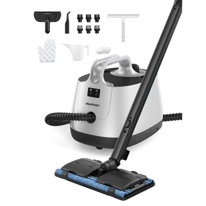 Steam Cleaner, Aspiron Steamer with 21 Accessories, Portable Multipurpose Steam Cleaner for Car, 5 Mins Heating with 1.5L Tank, Heavy Duty Steam Cleaner Carpet and Upholstery, Floors, Tiles, Car