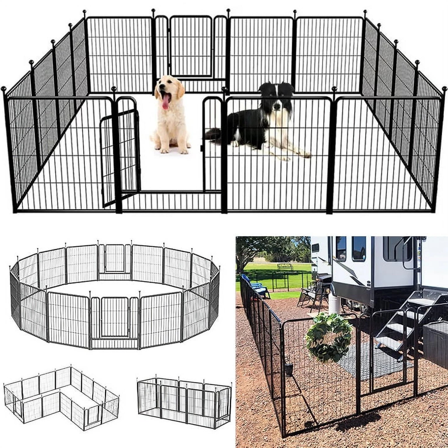 Suchown Dog Playpen Outdoor, 16 Panels 32  Height Dog Fence Exercise Pen for Large/Medium/Small Dogs, Pet Puppy Playpen for RV, Yard, Camping