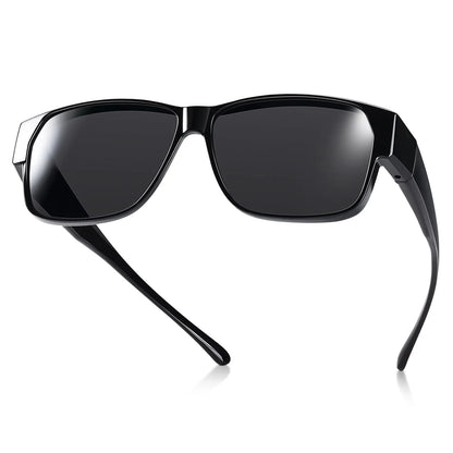 TINHAO Fit Over Glasses Sunglasses for Men Polarized UV Protection Wrap Around Sun Glasses for Driving