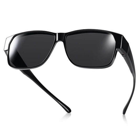 TINHAO Fit Over Glasses Sunglasses for Men Polarized UV Protection Wrap Around Sun Glasses for Driving