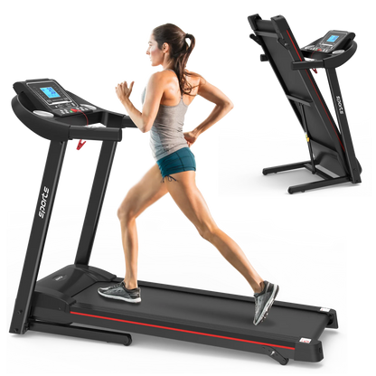 VLDTDRDI Automatic Folding Treadmill with 8mph Speed,50.4" Longer Portable Running Walking Compact Exercise Machine with 5" Screen Display,12 Preset Program, 4-Level Incline and Bluetooth Music