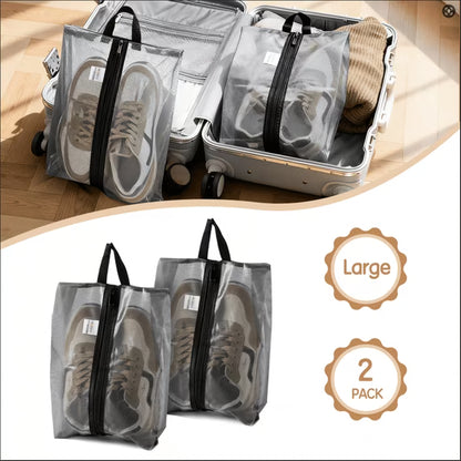 Vusign 2 Pack Portable Shoe Bag for Travel, 9.1" x 14.6" Large Waterproof Cleats Bag Travel Shoe Bag for Packing