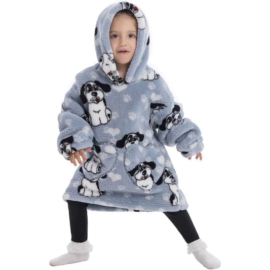 Wehilion 2-6YR Oversized Sweatshirt Blanket Hoodie for Kids Toddlers Cozy Hooded Blanket Sweatshirt with Pocket for Little Girl Boy