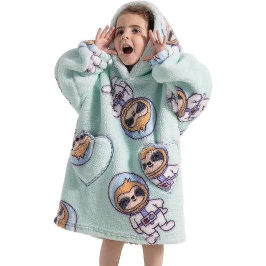 Wehilion 2-6YR Oversized Sweatshirt Hooded Blanket Sherpa Hoodie for Girls Boy Wearable Blanket Hoodie for Kids Toddlers