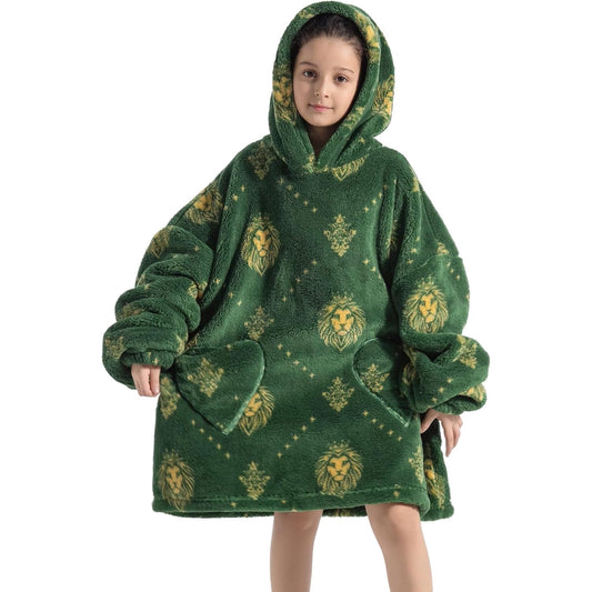 Wehilion 6-12YR Oversized Sweatshirt Hooded Blanket Sherpa Hoodie for Girls Boy Wearable Blanket Hoodie for Kids