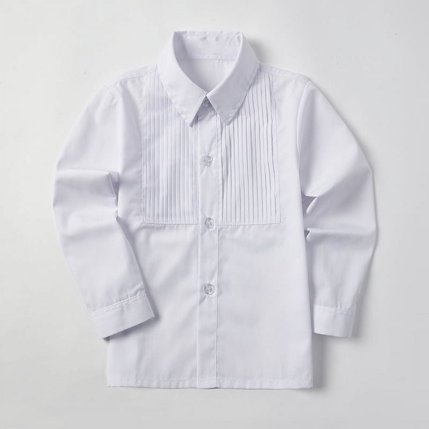 Wehilion School Uniform Boys Button Down Long Sleeve Solid Dress Shirt White 5