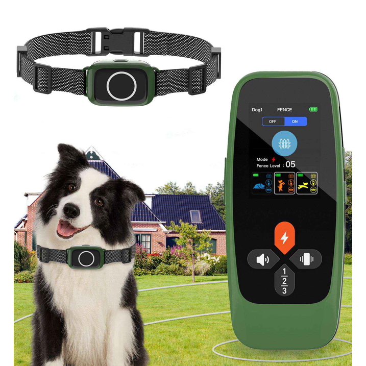Wireless Dog Fence System – 3300Ft Electric Pet Containment & Training Collar with Remote, Portable Trainer with Beep, Vibration & Shock Modes, Waterproof & Rechargeable