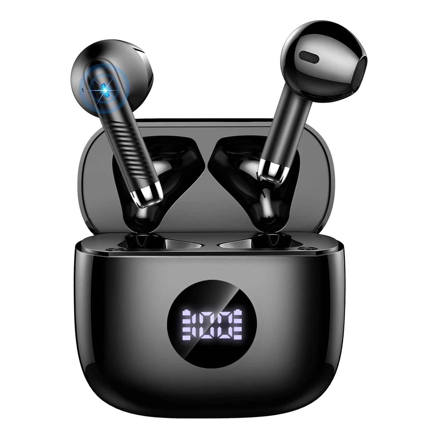 Wireless Ear buds, Bluetooth 5.4 Headphone Sport, ENC Noise Cancelling Mic, 40H Playtime IPX7 Waterproof Earphone with LED Display for iOS Android Cellphone