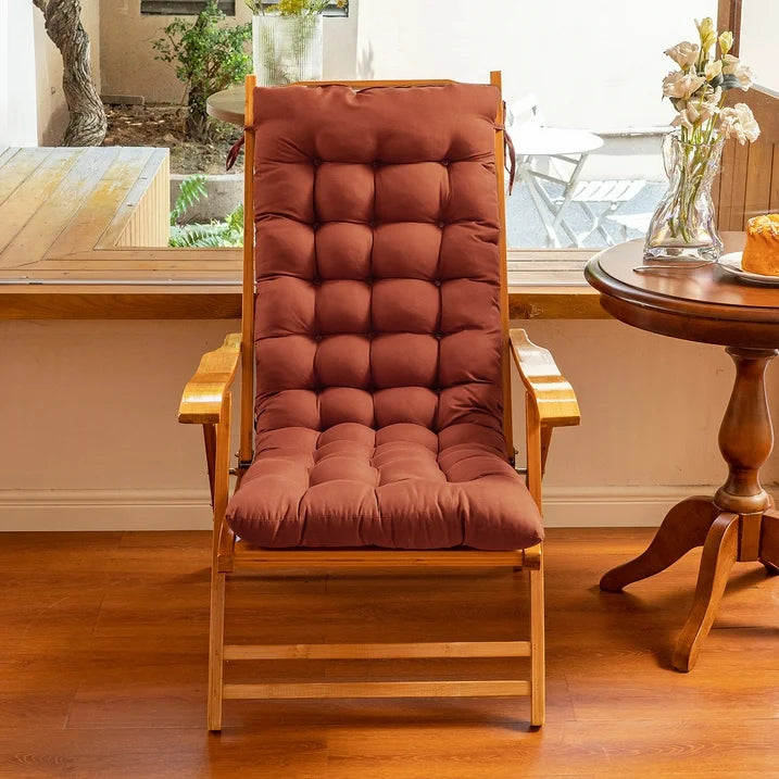 YEERSWAG 47X19x3.1 inch Non Slip Rocking Chair Cushion Lounge Chaise Chair Cushion,Thickened Double-Sided Recliner Cushion Nap Folding Chair Padded with Ties