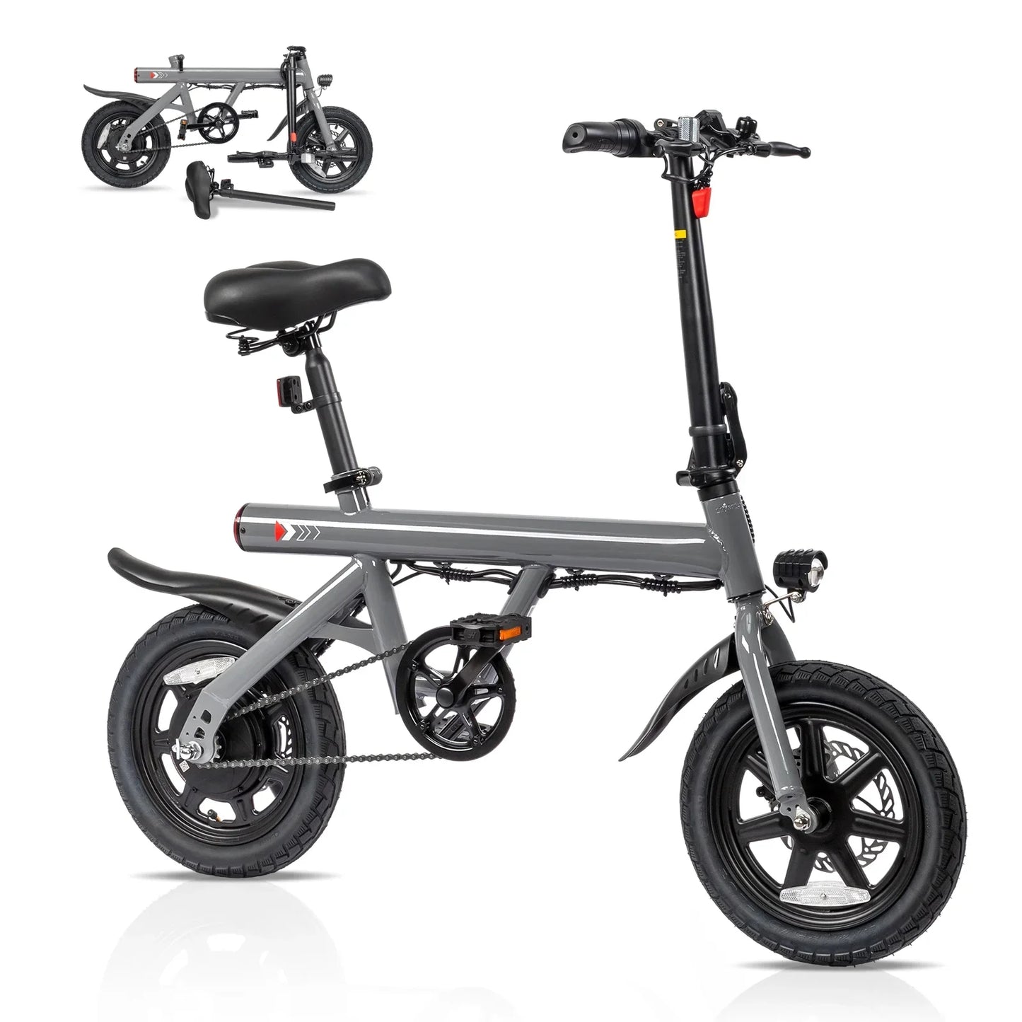 Zimtown 14" Folding Electric Bike for Adults, 350W Foldable Electric Bicycle 36V 7.5Ah, for Adults and Teens