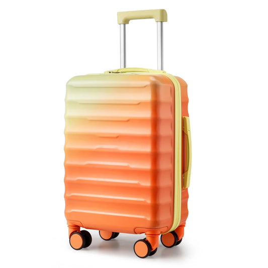 Zimtowm 20" Carry-on Lightweight Luggage Hardside Suitcase with Spinner Wheels and TSA Lock, Yellow Orange