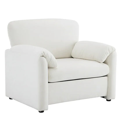 Zimtown Oversize Accent Chair, 36" Wide, Solid Wood Frame & Chenille Modern Upholstery Sofa Chair for Living Room, Beige