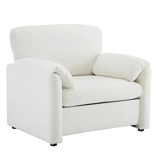 Zimtown Oversize Accent Chair, 36" Wide, Solid Wood Frame & Chenille Modern Upholstery Sofa Chair for Living Room, Beige