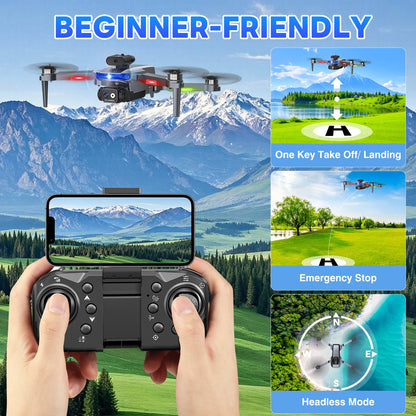 LOHEER Drone with Camera, 1080P HD FPV Drone with Brushless Motor, Altitude Hold, Gesture Selfie, 3D Flips, Waypoint Fly, Toys for Boys Girls, Beginner