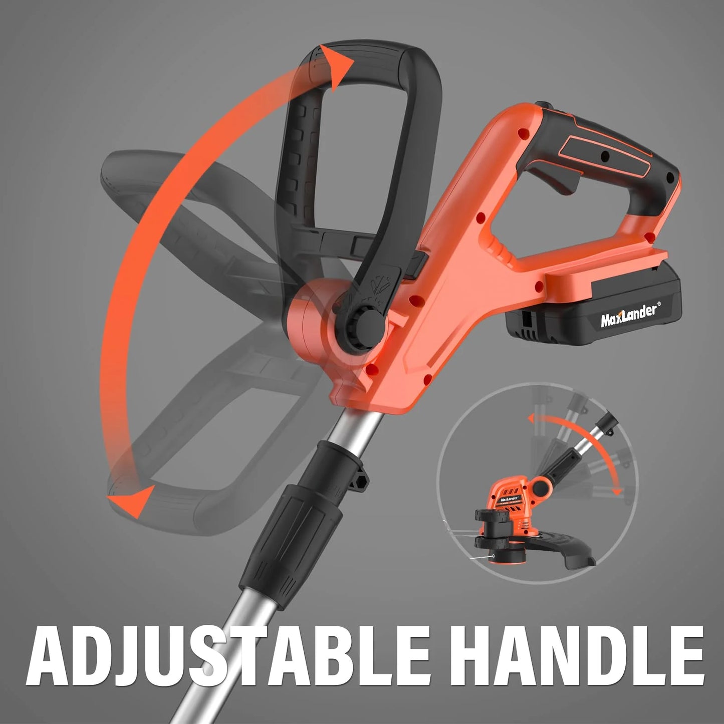 MAXLANDER Weed Wacker Cordless, 20V 12 Inch Cordless String Trimmer Edger, Weed Wacker Battery Operated with 8 PCS Replacement Spools, Lightweight Weed Trimmer (2x2.0Ah Battery and Charger Included)
