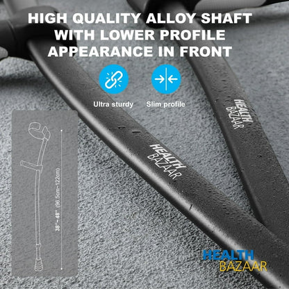 HEALTHBAZAAR Adult Forearm Crutches with Ergonomic Handles,Continuous Height Adjustment,All Terrain Tip  Non Slip Base,Magnetic Handle