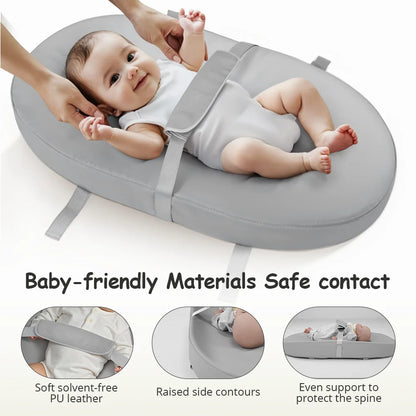 Baby Changing Pad, Novashion Baby Changing Station for Diaper Change and Dresser, with Waterproof Wipe-Clean PU Cover and Non-Slip Bottom, Portable, Grey