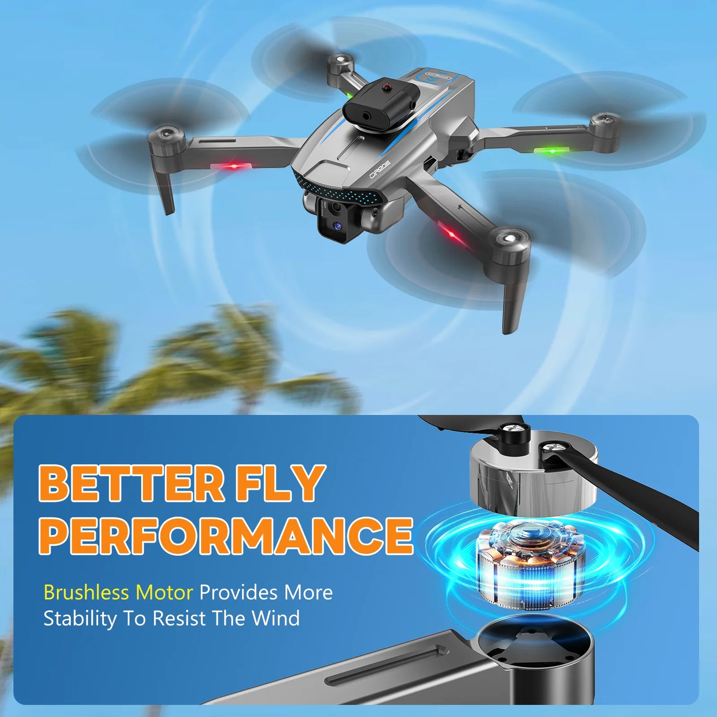 Loheer Camera Drone for Adults, 1080P HD RC Quadcopter with High Speed Brushless Motor, Altitude Hold, Waypoint Fly, 2 Batteries,Toys Gifts for Boys Girls, Beginner