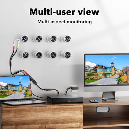 Toguard SC35 8CH CCTV Security Camera System Outdoor with 3TB Hard Drive 8pcs Wired 1080P Bullet Surveillance Cameras HDMI Connector