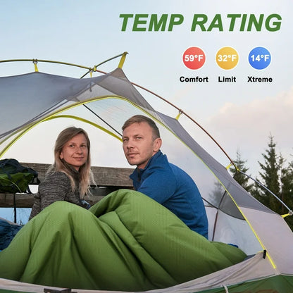 SUNOYAR Sleeping Bag, Waterproof Portable Sleeping Bags for Adults with Compression Sack for All Season Camping, Hiking, Tent, Travel, Green