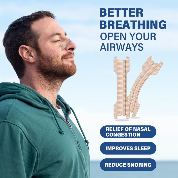 Nasal Strips for Snoring, 100 PCS Effective Nasal Strips for Snoring to Help Stop Snoring and Nasal Congestion Relief, Nasal Strips Enhance and Improve Nasal Breathing