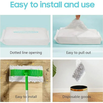Dry Mop Pads for Swiffer Sweeper Heavy Duty Pet Sweeping Refills Cloths Cleaning Hardwood Floor Dust and Hair, Disposable, Unscented, 30 Count