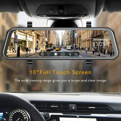 TOGUARD 1080P Mirror Dash Cam for Car, 10" Full Touch Screen Dash Cam Front and Rear, Night Vision, Parking Assist, Loop Recording, G-Sensor
