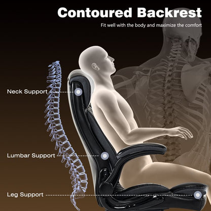 Big and Tall Office Chair, Wide Seat Executive Office Chair with Dual Thick Cushion, Ergonomic Computer Desk Chair, Adjustable Task Chair for Home, Office. Black