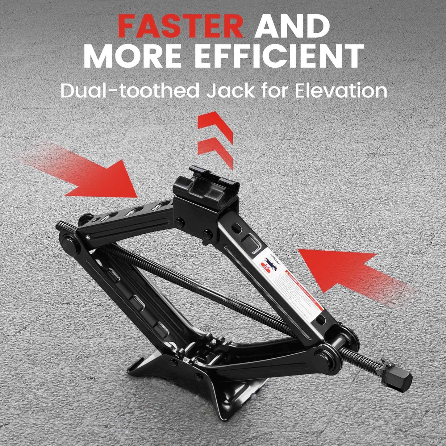 KROAK Scissor Jack Set 2 Ton (4409 lbs), 4.33 15.75 Lifting Range, 9PCS Car Emergency Kit Scissor Jack for Car RV SUV Truck