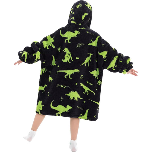 Wehilion 6-12YR Oversized Sweatshirt Hooded Blanket Sherpa Hoodie for Girls Boy Wearable Blanket Hoodie for Kids