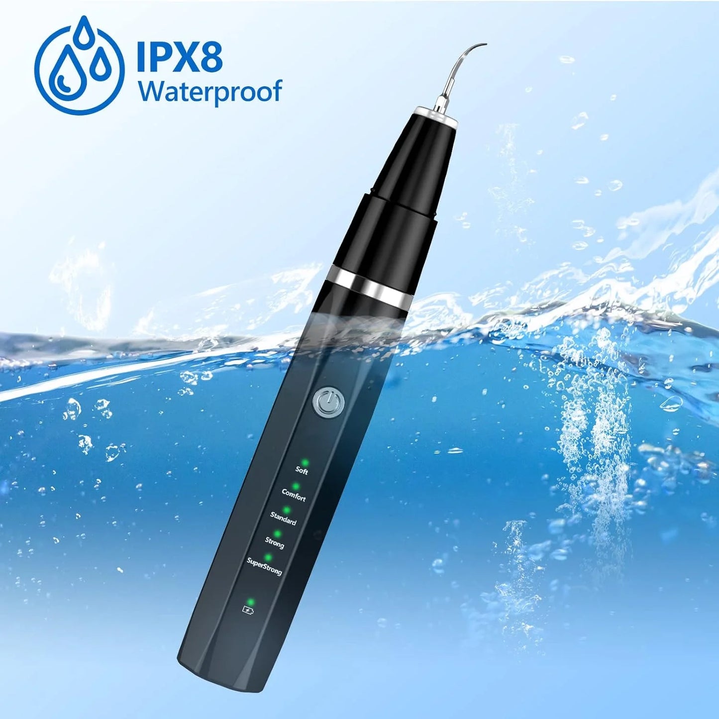 Rizulfey Dog  Cat Ultrasonic Dental Care Toothbrush Kit for Pet Removes Tartar  Plaque, Blackf