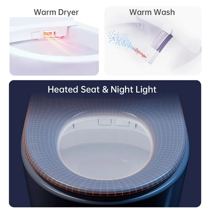 Smart Toilet, Auto Open/Close Lid,One Piece Bidet,Powerful Auto Flush,Heated Seat,Warm Wash  Dryer