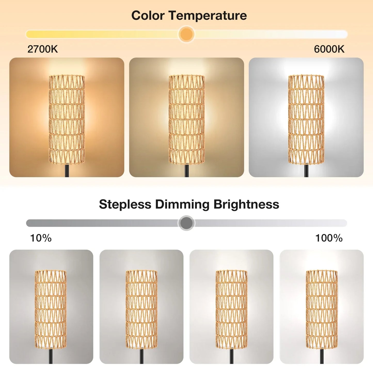 BLITZWILL Arc Floor Lamp with Remote Control, Smart APP Remote Standing Lamps with RGB Bulb,Dimmable, for Living Room Bedroom Office Corner