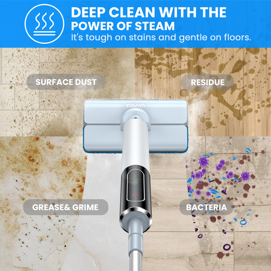 Steam Mop, Floor Steamer with 4 Washable Pads, Steam Cleaner for Cleaning Hard Floors, Carpet