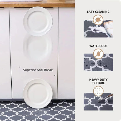 Cushioned Anti-Fatigue Kitchen Rug Mat ,17.3"x 28",Non Slip Waterproof , Heavy Duty PVC Ergonomic Comfort Mat for Kitchen, Floor Home, Office, Sink, Laundry