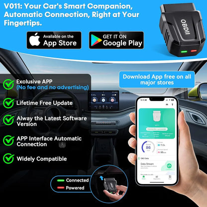 CICPAP OBD2 Scanner Bluetooth, Car Code Readers & Scan Tools for iOS & Android, Wireless Auto Diagnostic Scan Tool to Check Engine & Fix All Cars & Vehicles, Bluetooth 5.4
