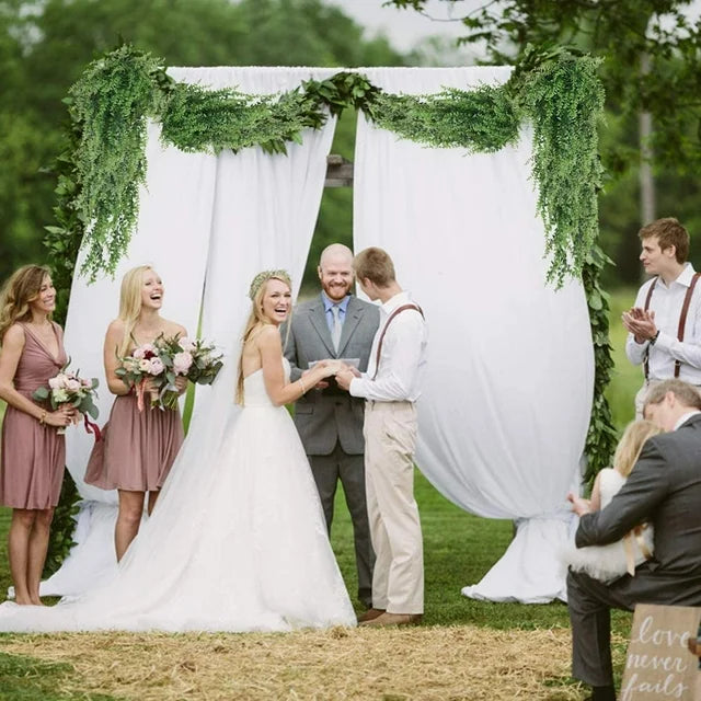 2 Pack Artificial Hanging Boston Fern Plants Faux Rattan Plants Fake Vines Greenery for Indoor Outdoor Room Wall Wedding Patio Porch Decor