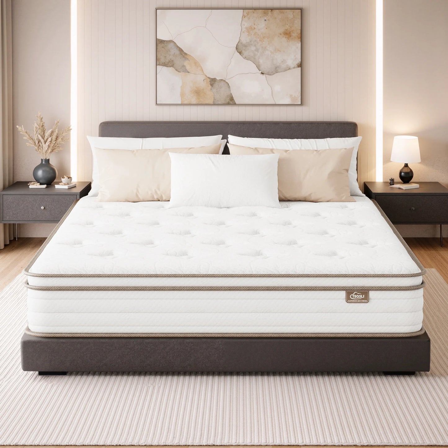 Spanspace 10" Twin Gel Memory Foam Hybrid Mattress with Pocket Springs, Medium Comfort, Pressure Relief and Motion Isolation, CertiPUR-US Certified, 100-Night Trial